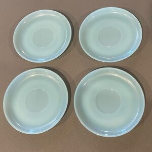 Fire King Set Of 4 Saucers Plates Azurite Delphite Blue Oven Ware Vintage 5.5 in